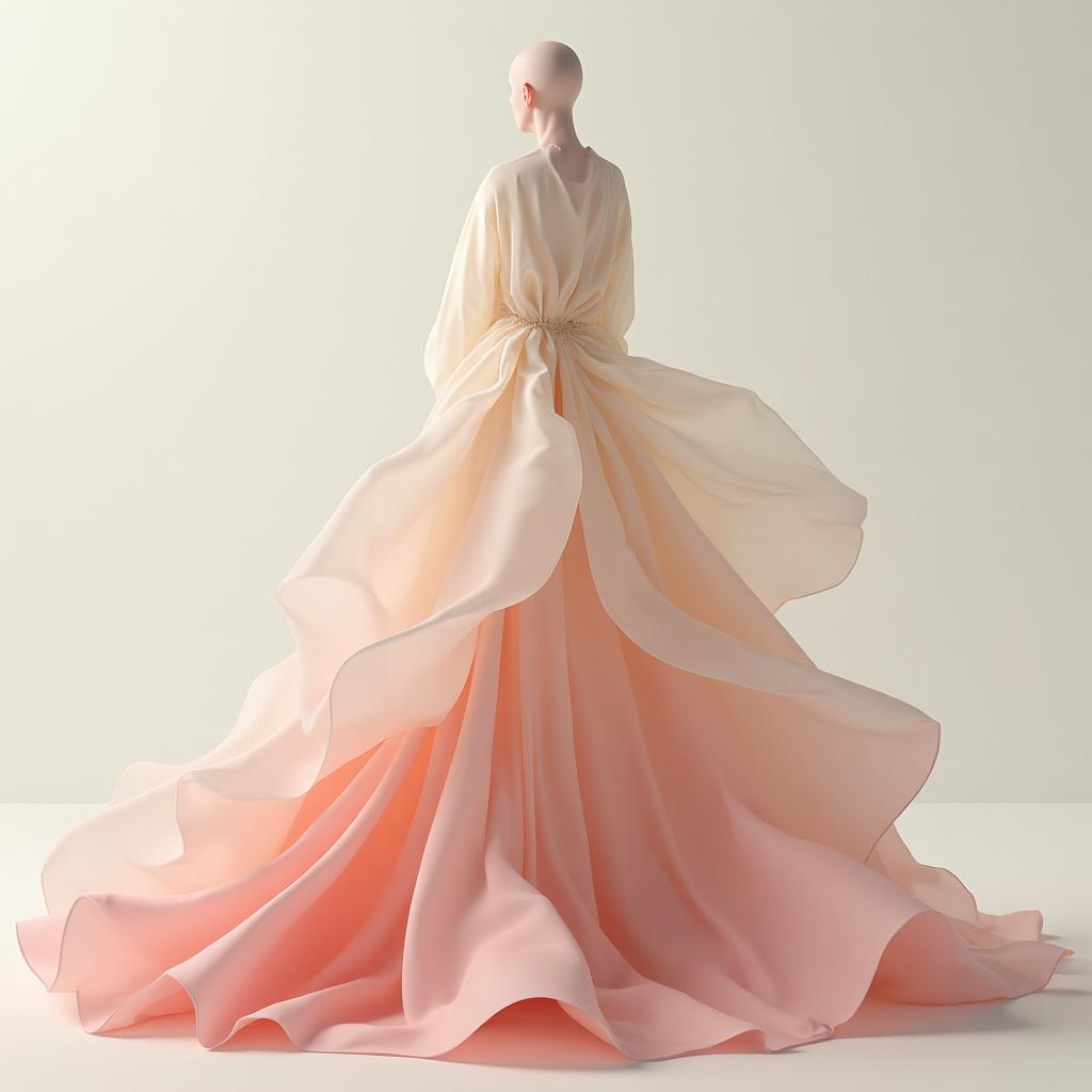 AI-generated fabric simulation exploring organic flowing forms